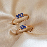 Sapna ring in rose gold set with sapphires