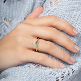Brami geometric emerald ring