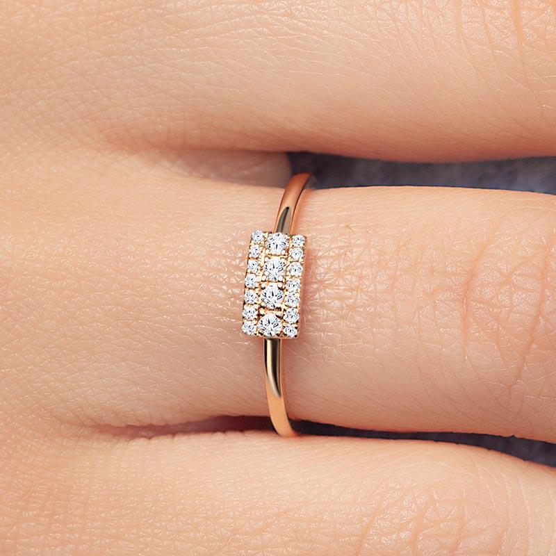Alliance originale rectangulaire en diamant - bague Sapna XL