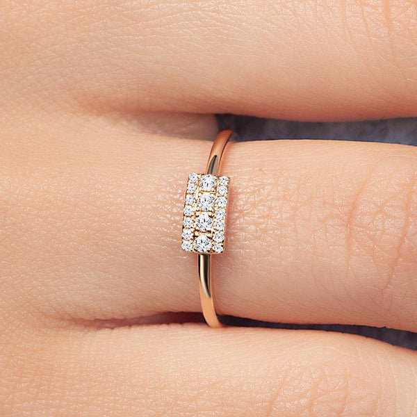 Original rectangular diamond wedding ring - Sapna XL ring