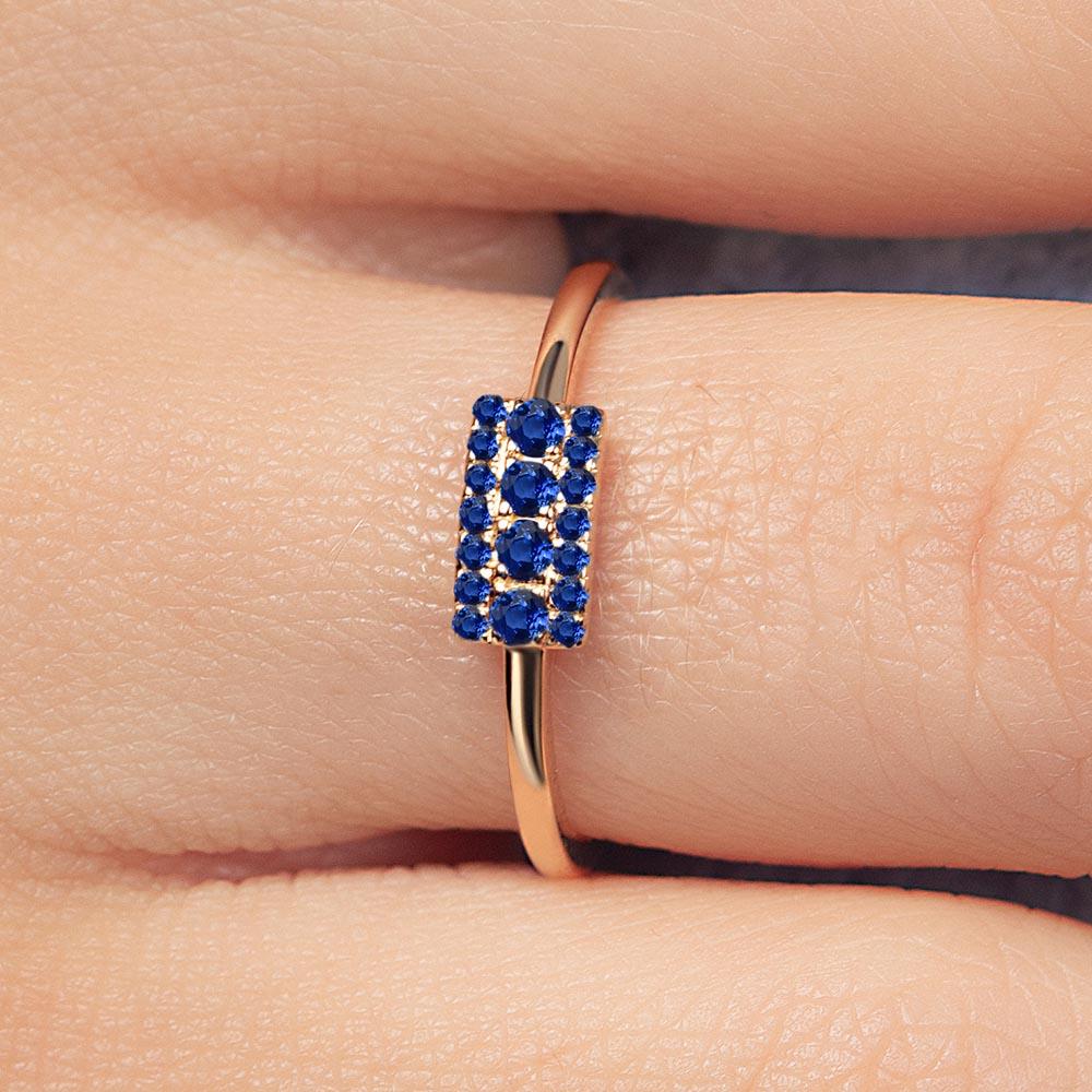 Anillo rectangular Sapna XL en Zafiro