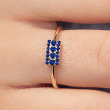 Sapna XL rectangular sapphire ring