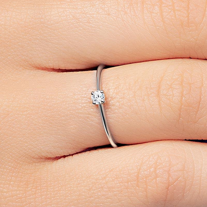 Saral Solitaire Diamond Engagement Ring in 18K White Gold 