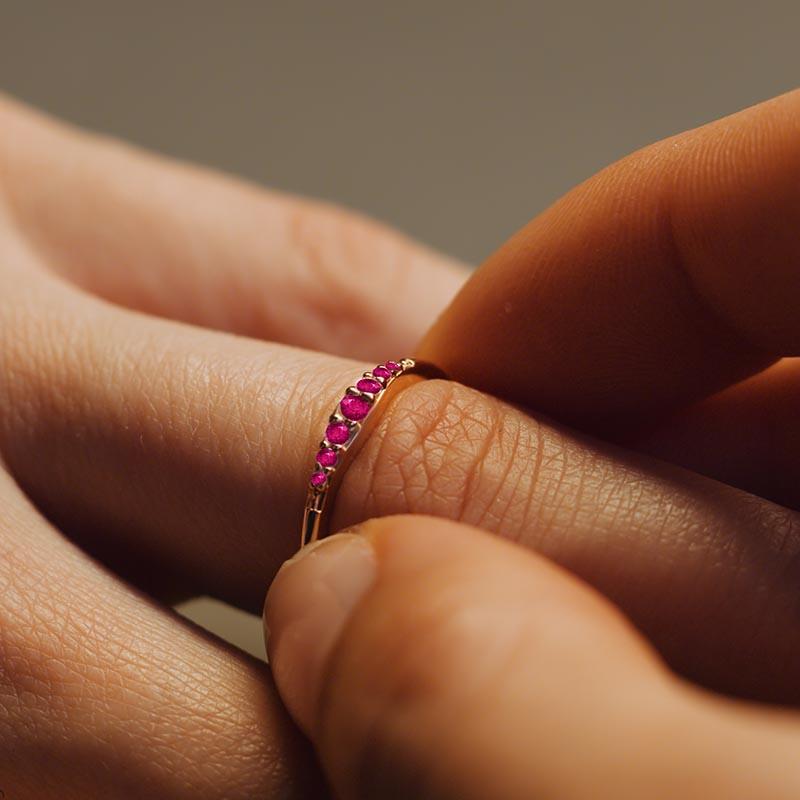 wedding ring paved with rubies