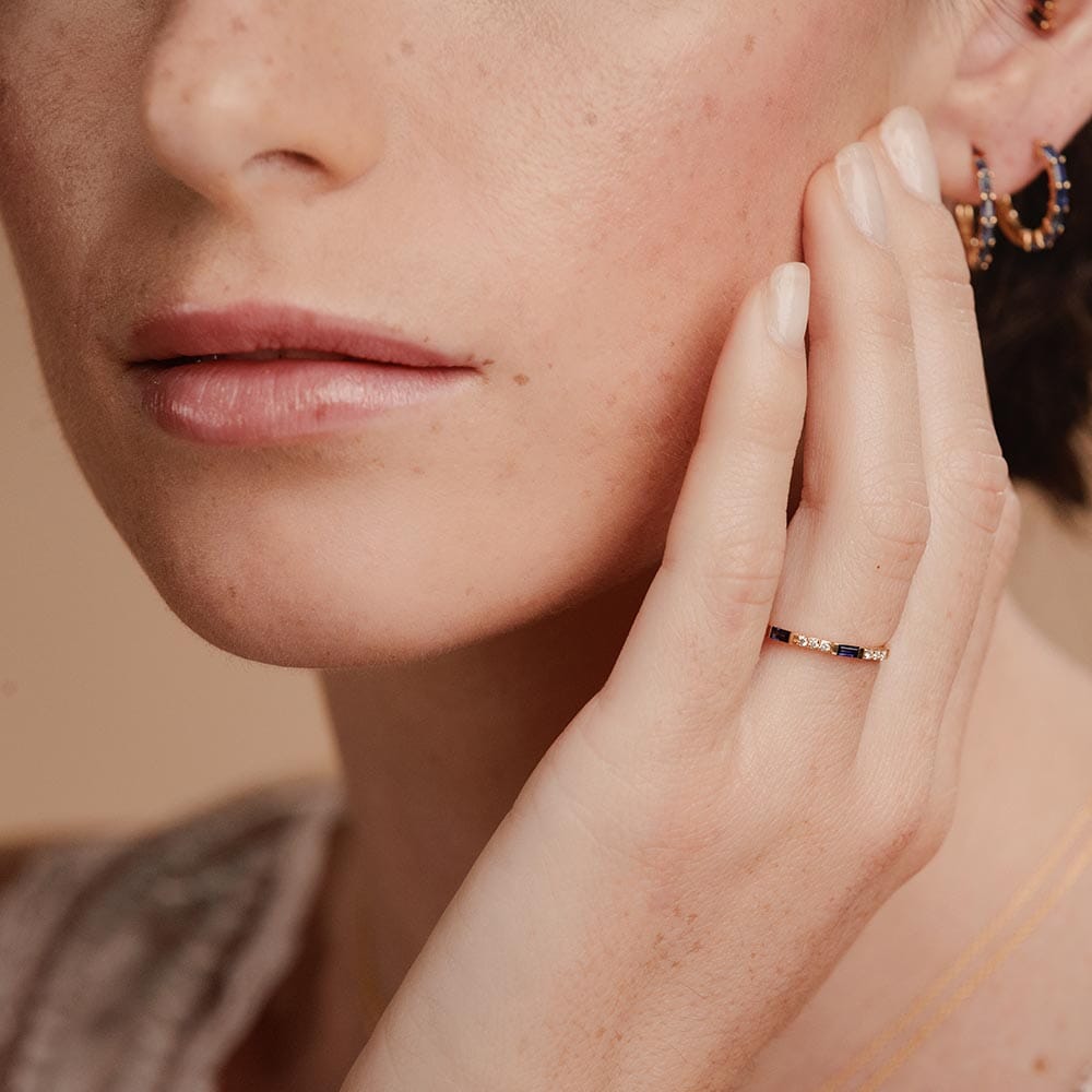 Bague Moksha éternité en saphir et diamant