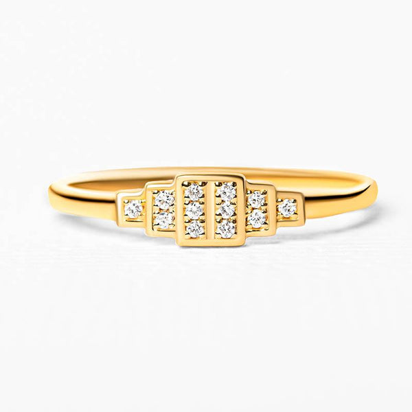 Rectangular Geometric 18K Yellow Gold Brami Ring