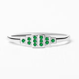 Brami ring in white gold set with emeralds
