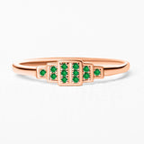 Brami ring in rose gold set with emeralds