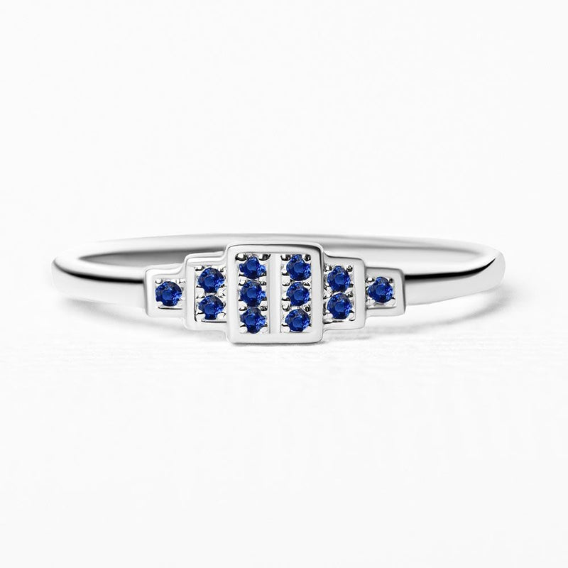 Sapphire and white gold Brami ring