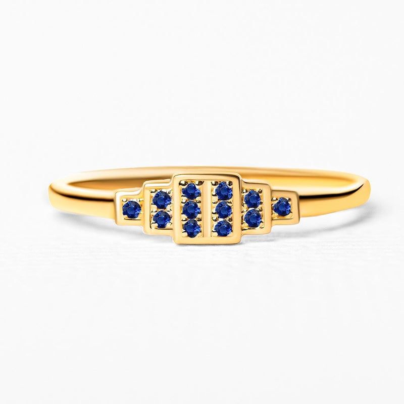 Sapphire and yellow gold Brami ring