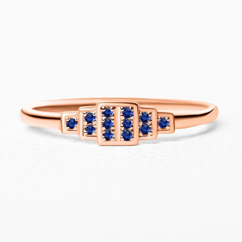 Brami ring in sapphire and rose gold