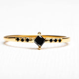 black diamond engagement ring gold princess cut
