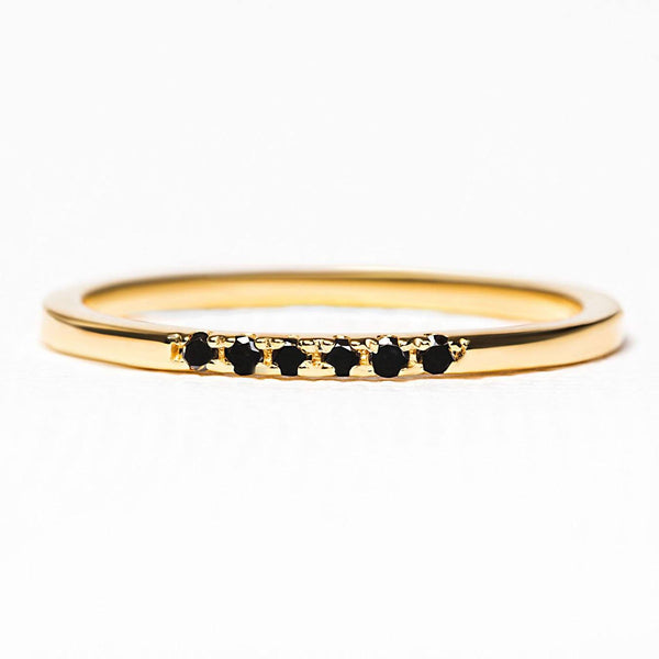 Nisha ring in gold vermeil and black diamonds