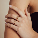 combination of black diamond rings in 18K Yellow Gold