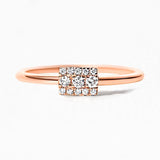 Rectangular Sapna ring in rose gold 18 carats