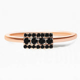 Brami XL ring in rose gold set with 18 black diamonds