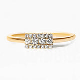 Bague rectangulaire Sapna XL pavée de diamants en or blanc 18 carats