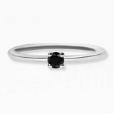 Saral solitaire ring in white gold and black diamond