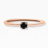 Saral solitaire ring in rose gold and black diamond