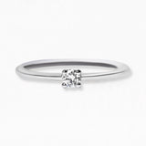 Saral solitaire diamond engagement ring 0.07 carats in white gold