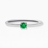 Saral ring in white gold set with an emerald