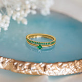 Solitaire eternity emerald ring