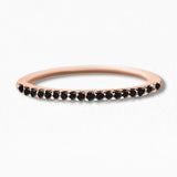 Eternity wedding ring set with black diamonds in rose gold
