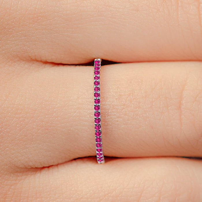 eternity ring paved with rubies