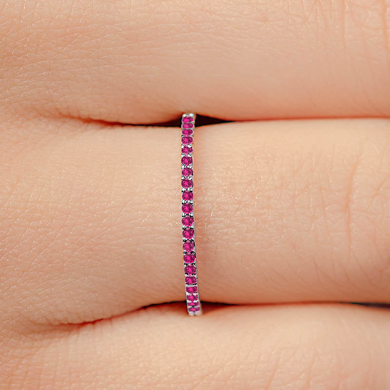 eternity ring paved with rubies