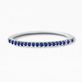 White gold paved sapphire eternity ring