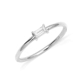 Shanti baguette diamond solitaire ring in white gold