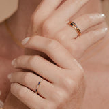Set of fine sapphire and diamond rings