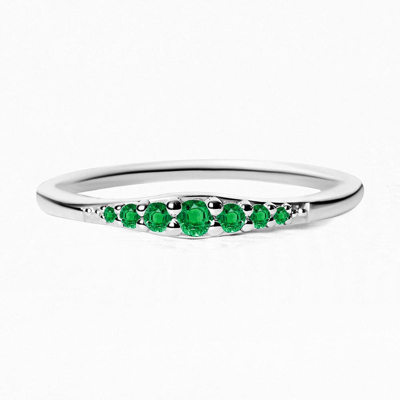 Sushma emerald wedding ring in white gold