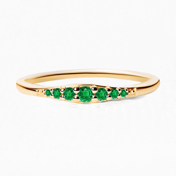 Yellow gold emerald sushma ring