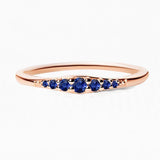 Sushma ring in rose gold set with sapphires