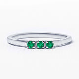 Tina emerald white gold ring