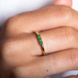 Ring tina emerald gold vermeil