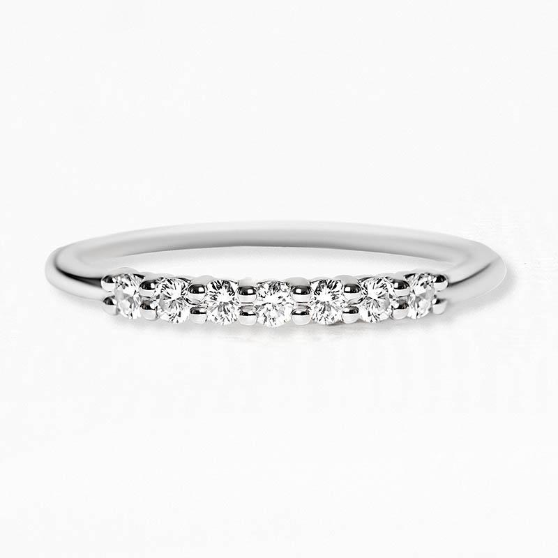Wedding ring vadha paved with 7 diamonds of 2mm white gold
