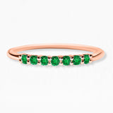 Ring vadha in rose gold set with 7 emeralds
