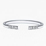 veda ring in silver and white diamond