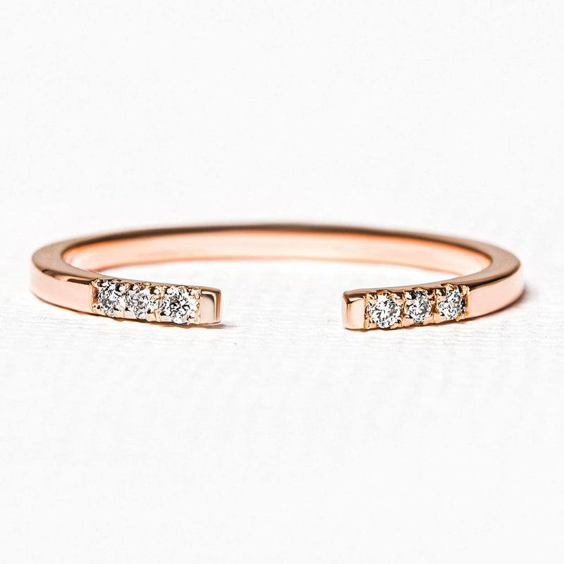 veda ring in pink silver and white diamond