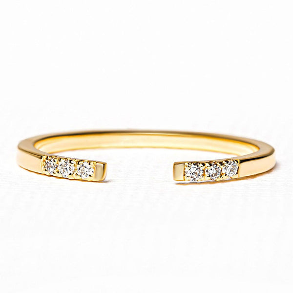 anillo Veda en oro vermeil y diamantes blancos