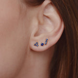 boucles d'oreilles en saphir bleu naturel