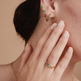 emerald diamond engagement ring and wedding band set