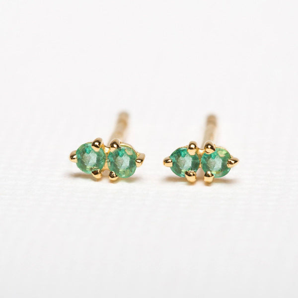 earrings Prema in 18k Gold Vermeil and emerald                                