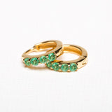 Emerald and gold vermeil Sumitra hoops
