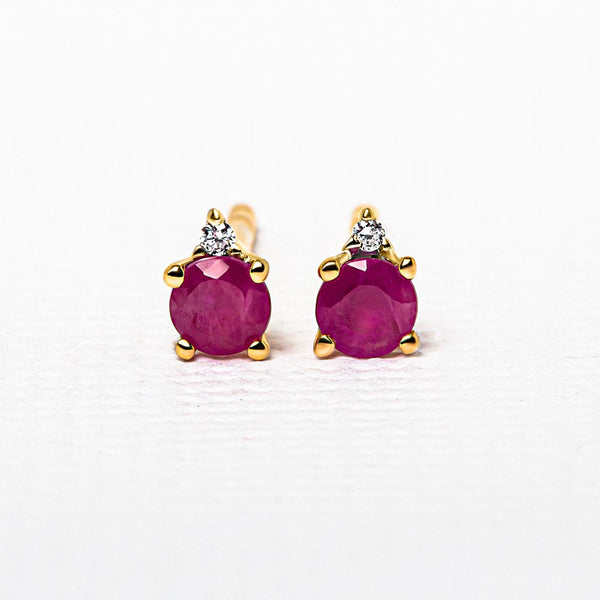 Ruby and diamond radha earrings