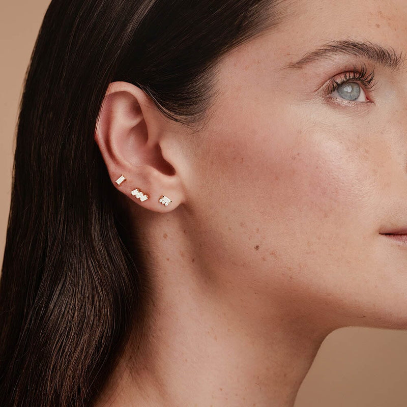 Diamond baguette earrings