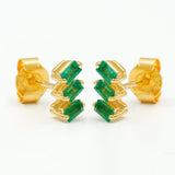 Emerald baguette earrings