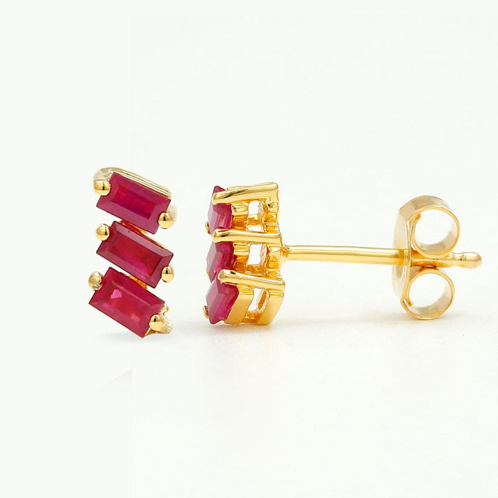 Jivane ruby baguette earrings